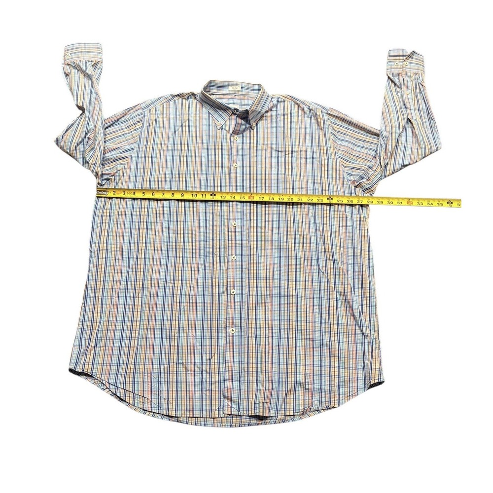 Peter Millar Crown Finish L/S Button Down Shirt Mens 2XL Blue Multi Check Cotton - Picture 4 of 5